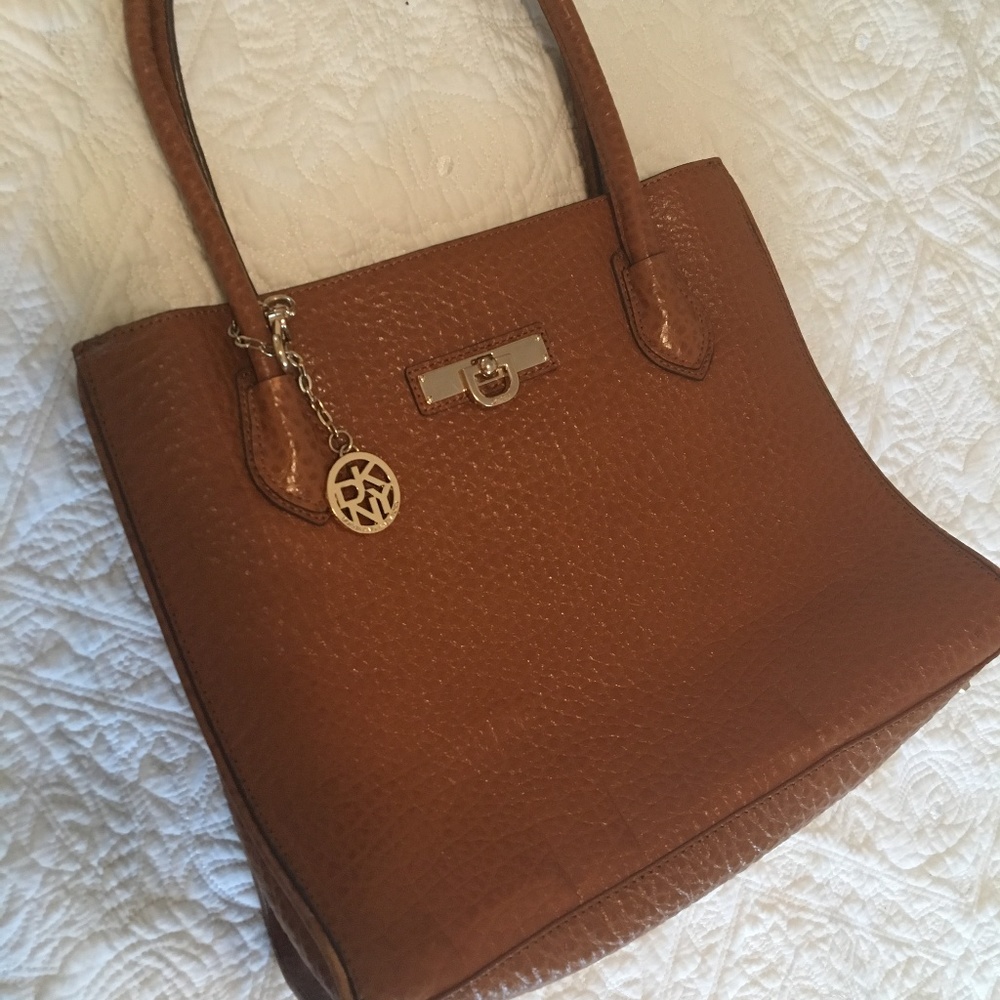 DKNY Brown Leather Tote Bag